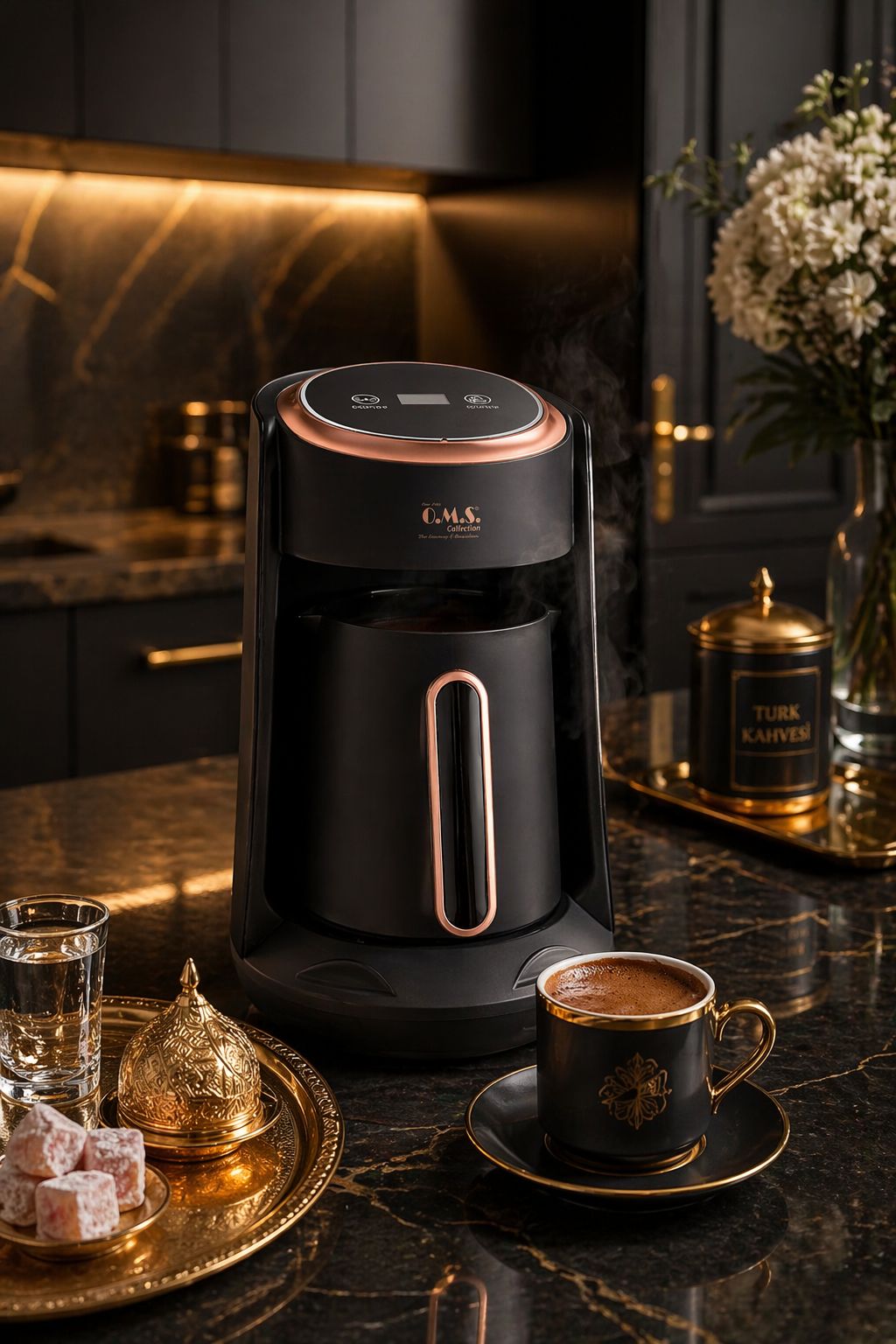 Oms Collection - Cafetura - 2 Parça 4 Kişilik Gurme Otomatik Kahve Makinesi