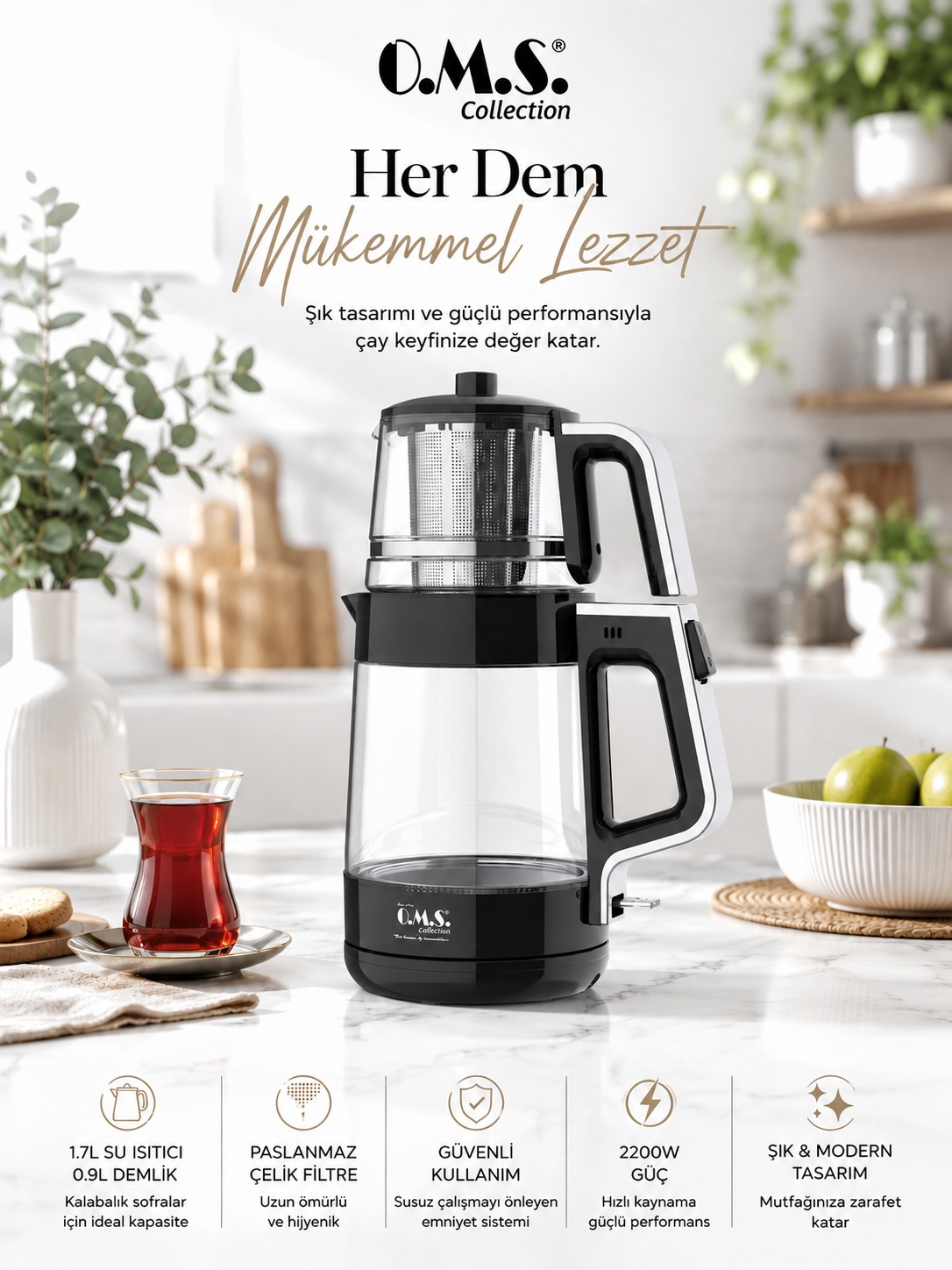 Oms Collection Protea Otomatik Çay Makinesi
