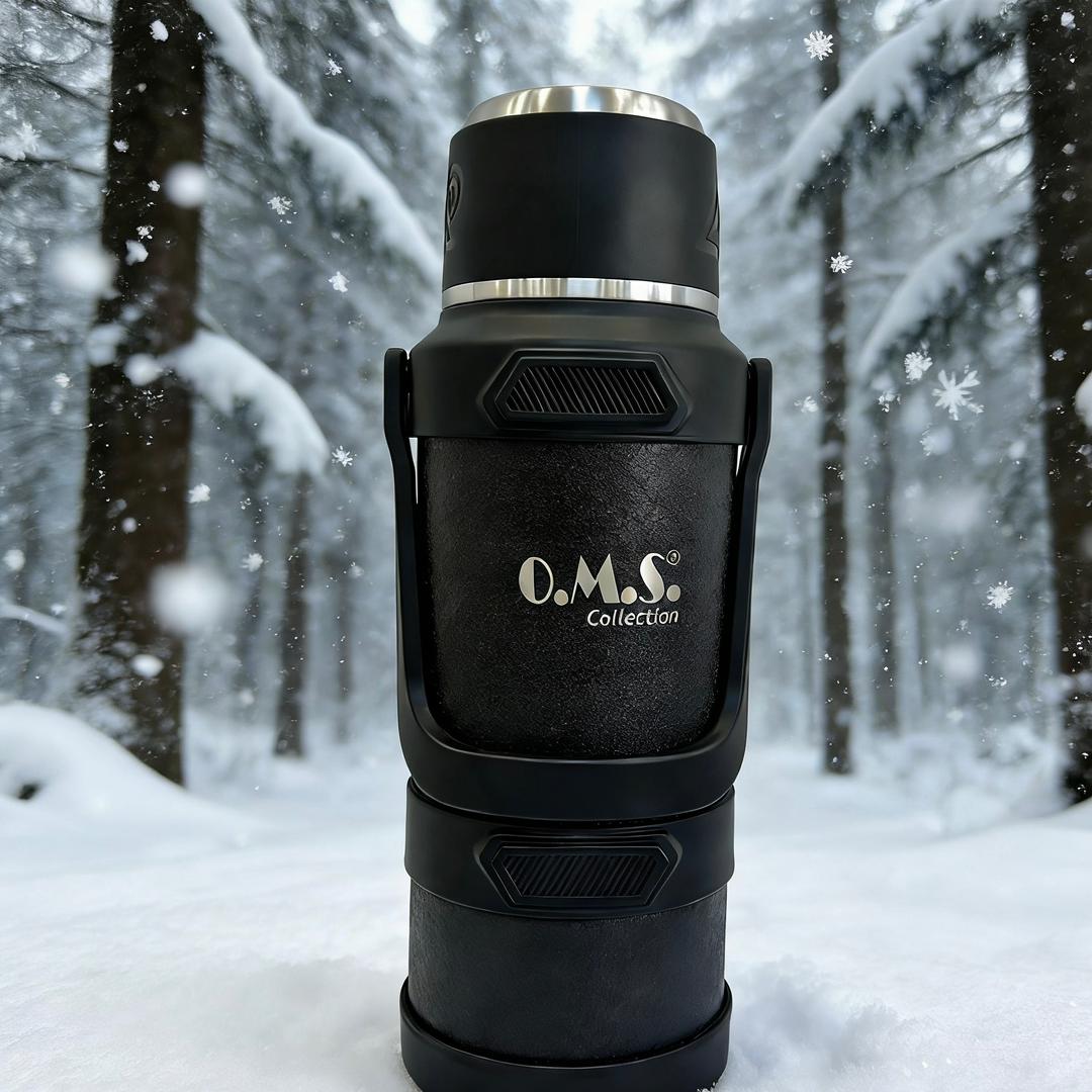 Oms Collection - STORMTHERMO 5 Pcs. Paslanmaz Çelik Sıcak & Soğuk Termos ( 8503 - Siyah )